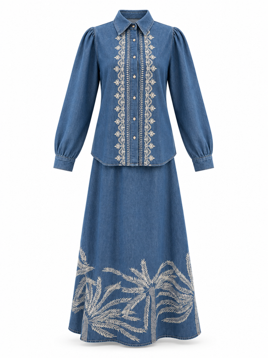 Denim Skirt Set 5225+5215