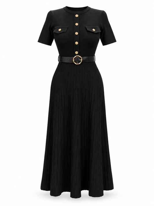 Belted Wool Dress 6076