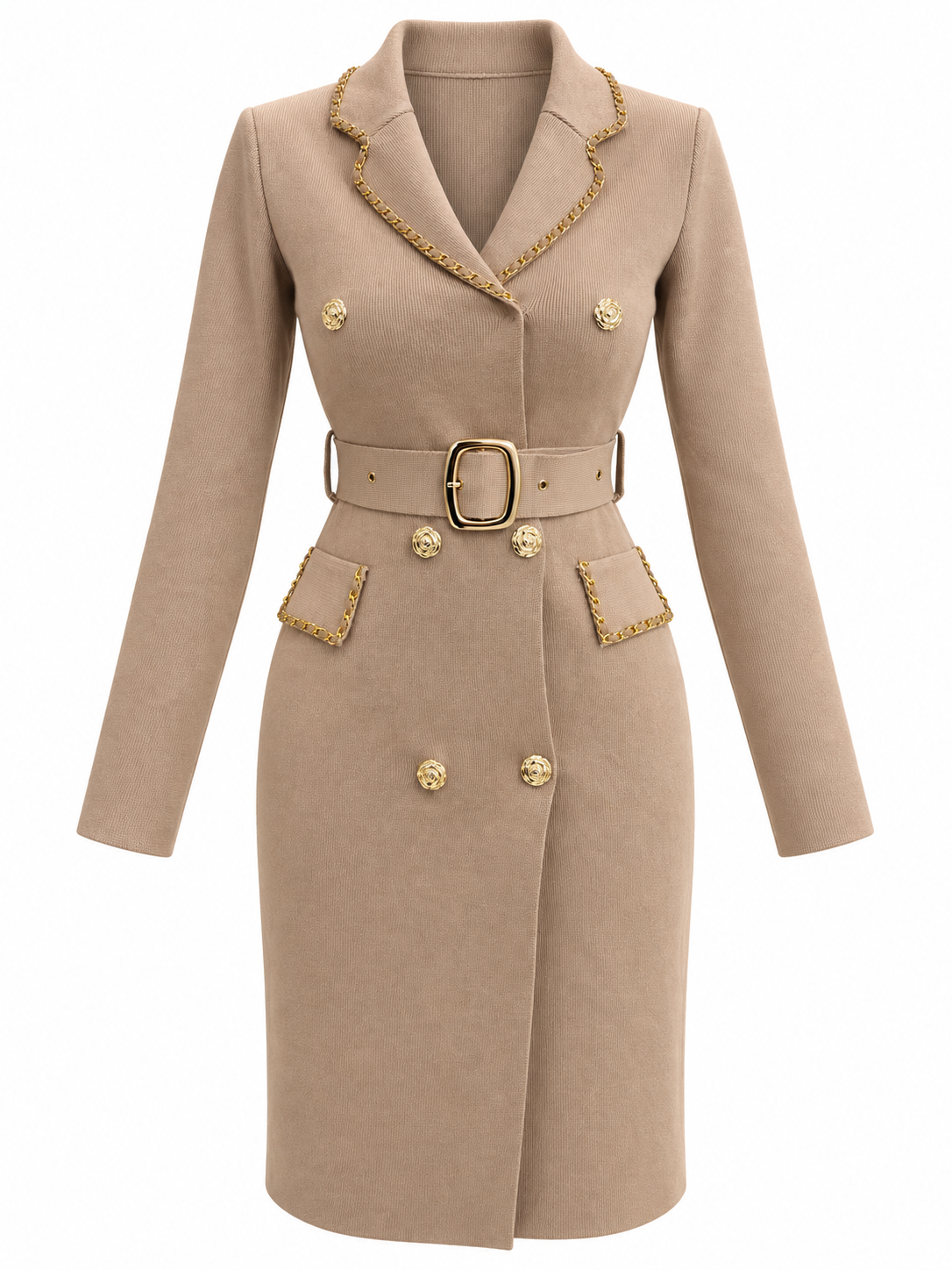 Belted Wool Dress 663