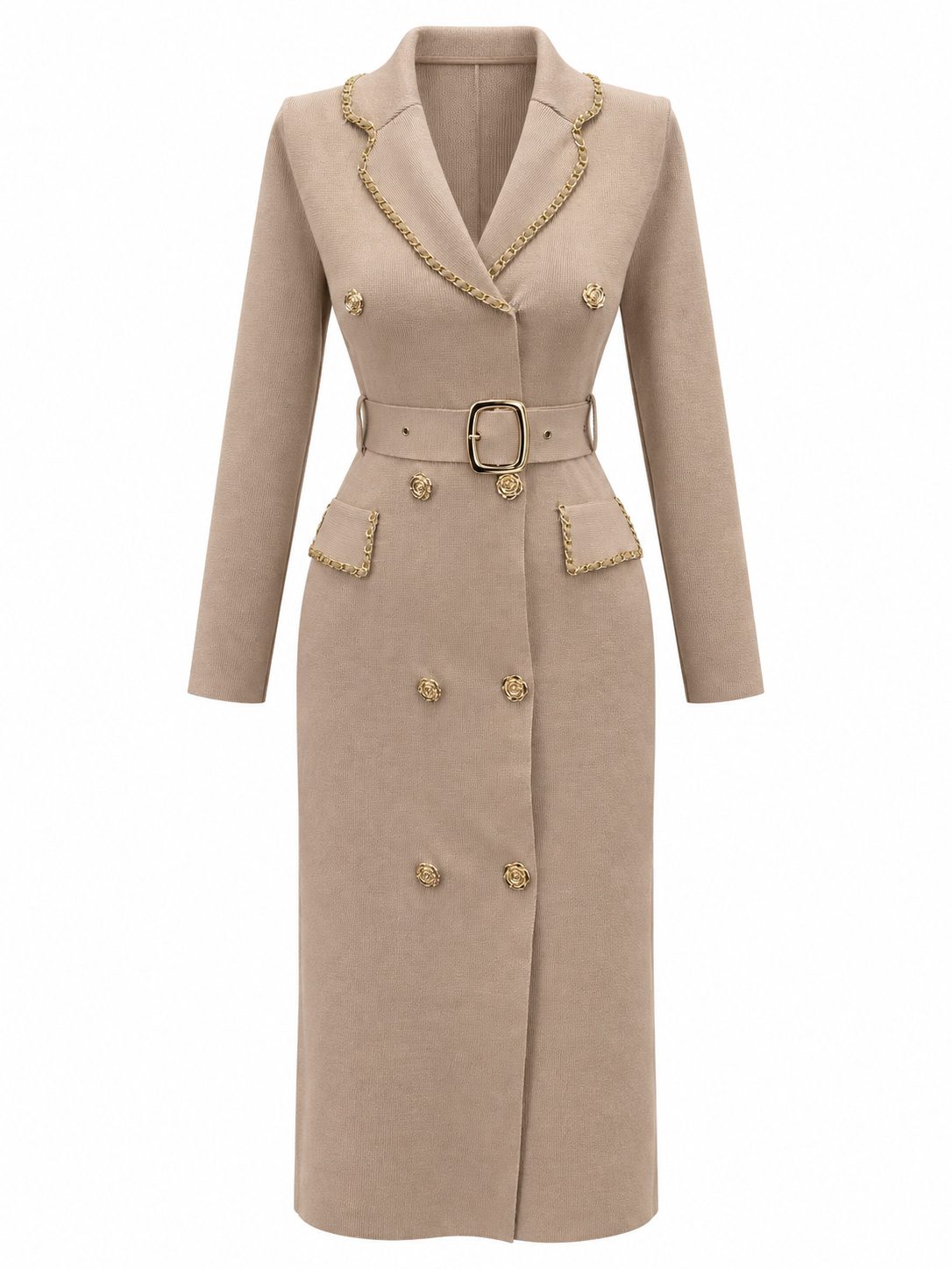 Belted Wool Dress 6025