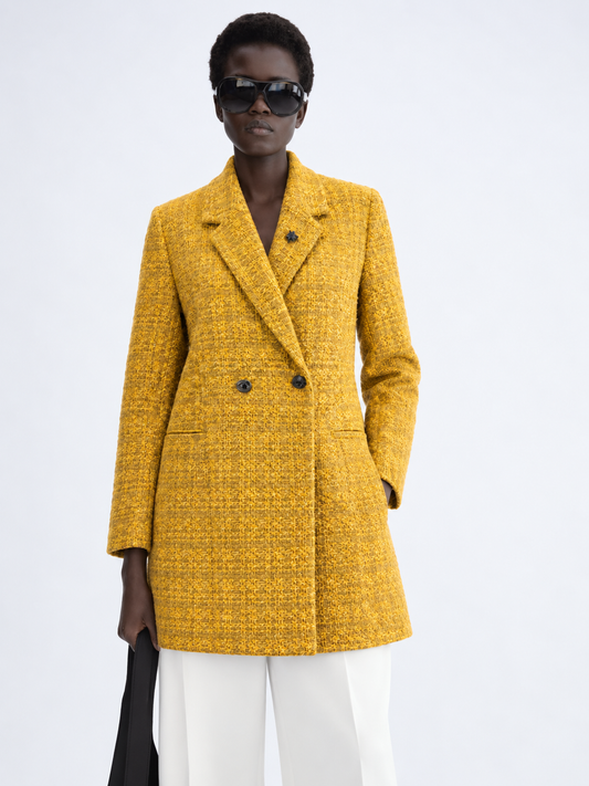 Tweed blazer yellow and green, wholesale women's clothing Lebanon