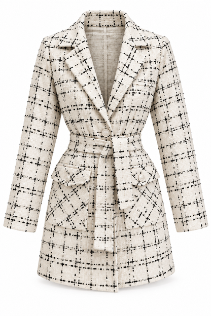 Tweed belted blazer