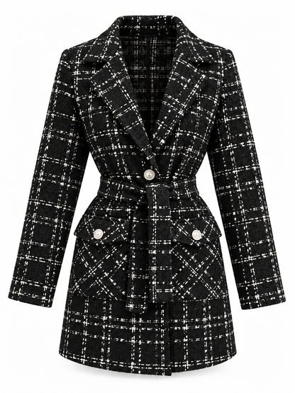 Tweed belted blazer