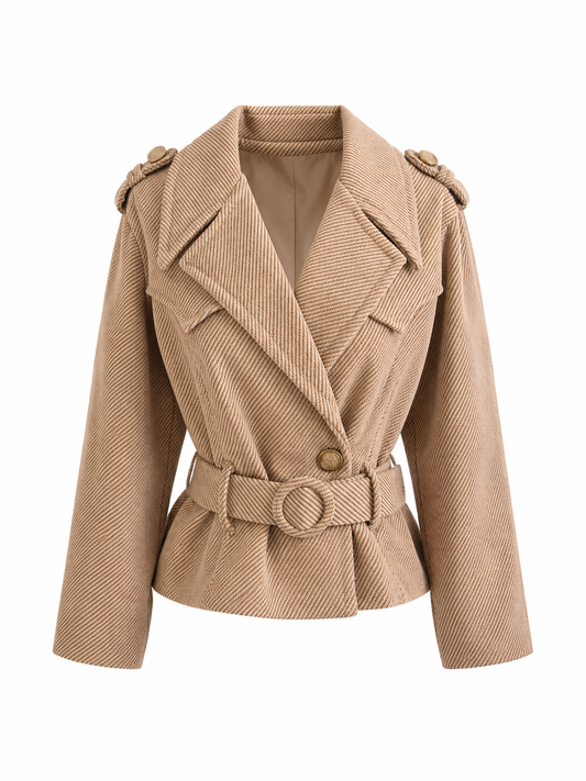 Belted Mini Trench Jacket 1547