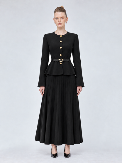 Belted Wool Skirt Set 6105, wholesale women's clothing Lebanon
