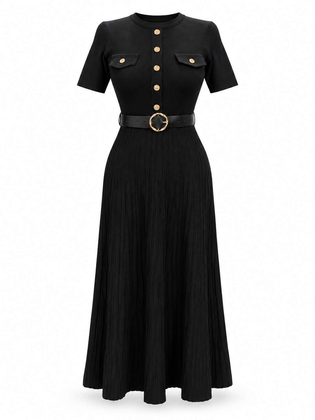 Belted Wool Dress 6076