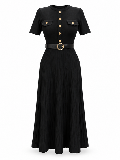 Belted Wool Dress 6076