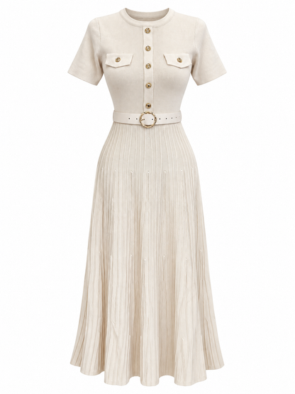 Belted Wool Dress 6076