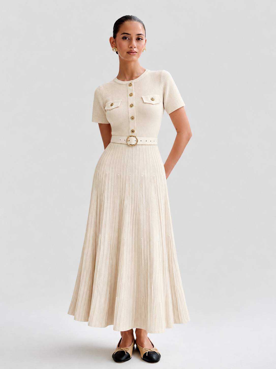 Belted Wool Dress 6076, wholesale women's clothing Lebanon