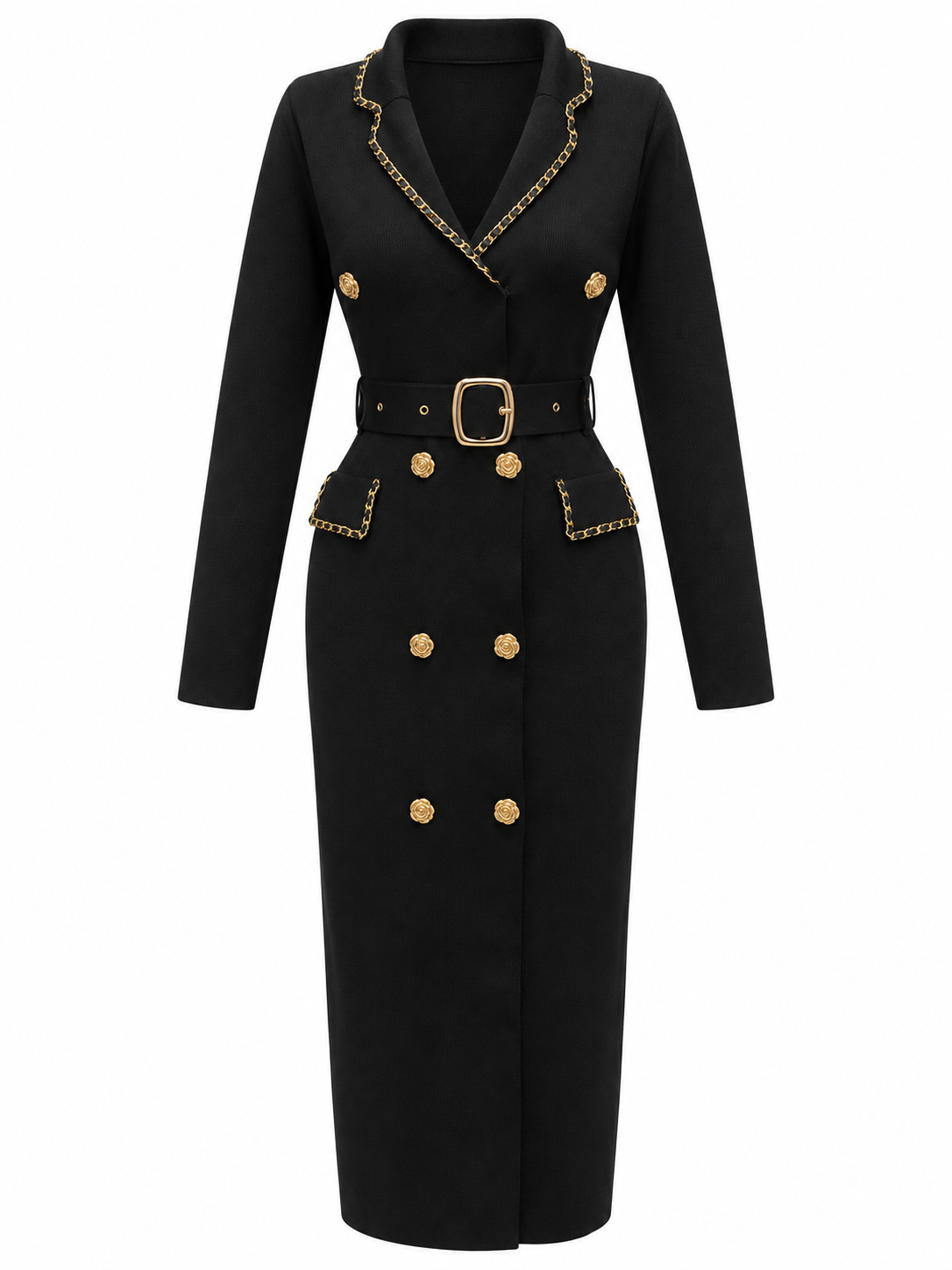Belted Wool Dress 6025