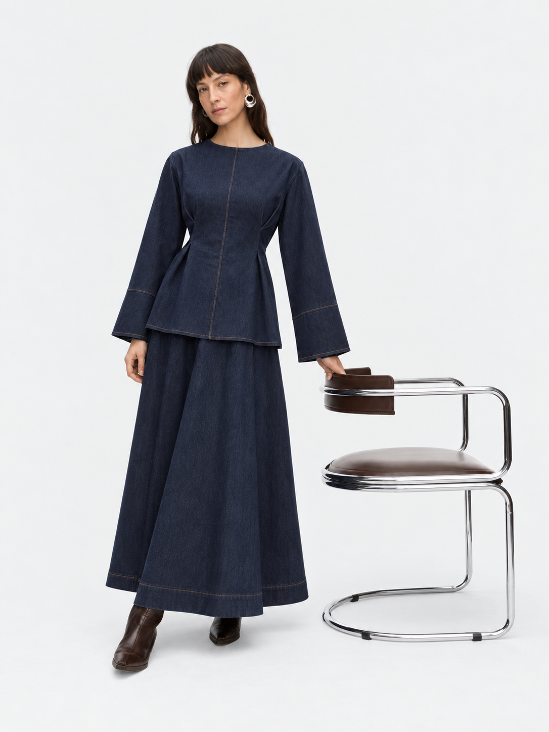 Denim Skirt Set 5134, wholesale women's clothing Lebanon