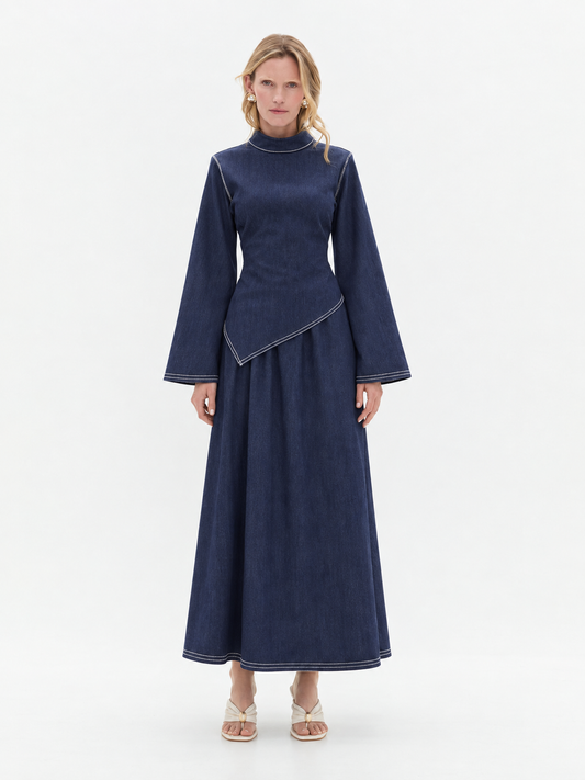 Denim Skirt Set 3809, wholesale women's clothing Lebanon