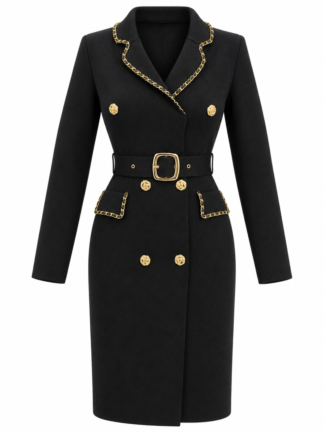 Belted Wool Dress 663