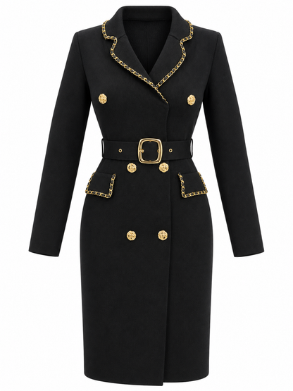 Belted Wool Dress 663