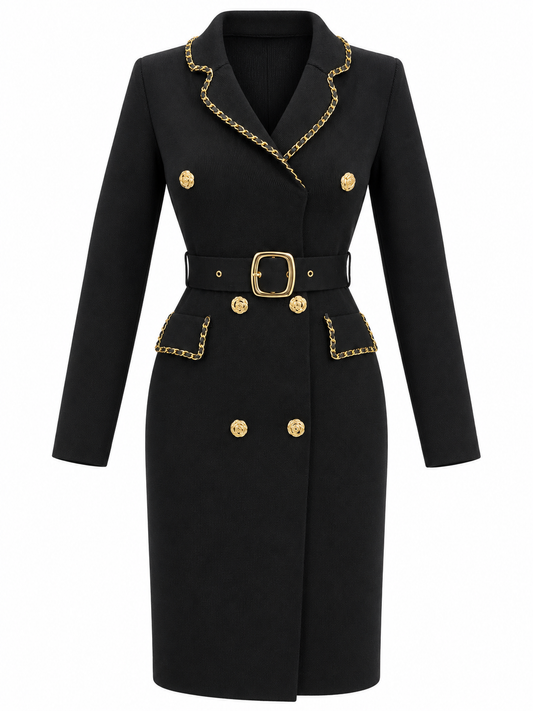 Belted Wool Dress 663