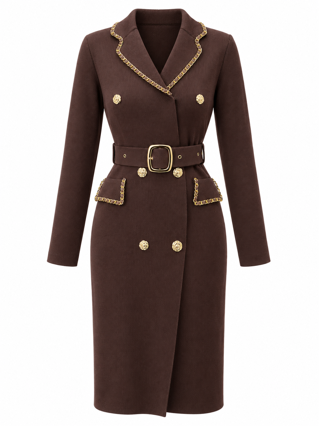 Belted Wool Dress 663