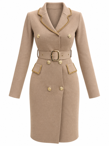 Belted Wool Dress 663