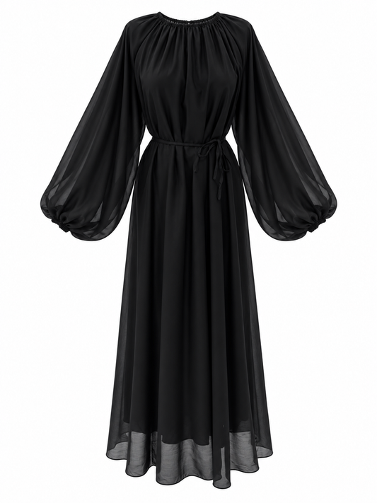 Belted Long Dress 50291