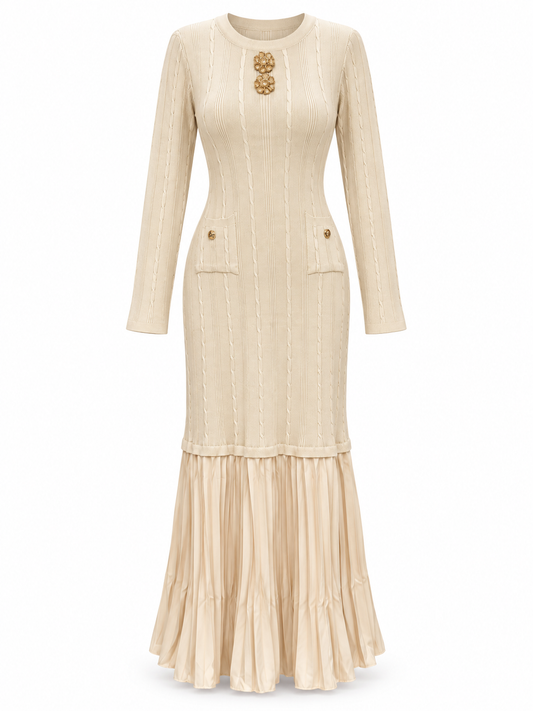 Plissé Long Dress S3038