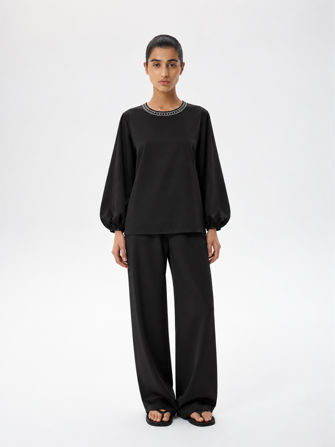 Silk Top & Pants Set 55042