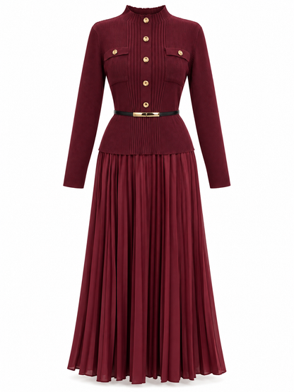 Plissé Wool Dress J9132