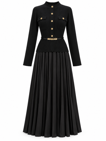 Plissé Wool Dress J9132