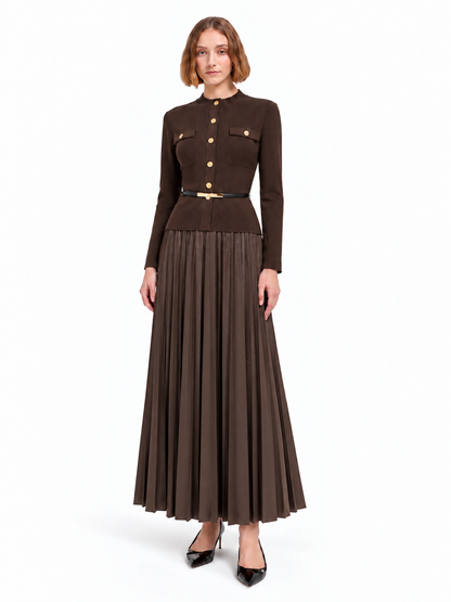 Plissé Wool Dress J9132, wholesale women's clothing Lebanon
