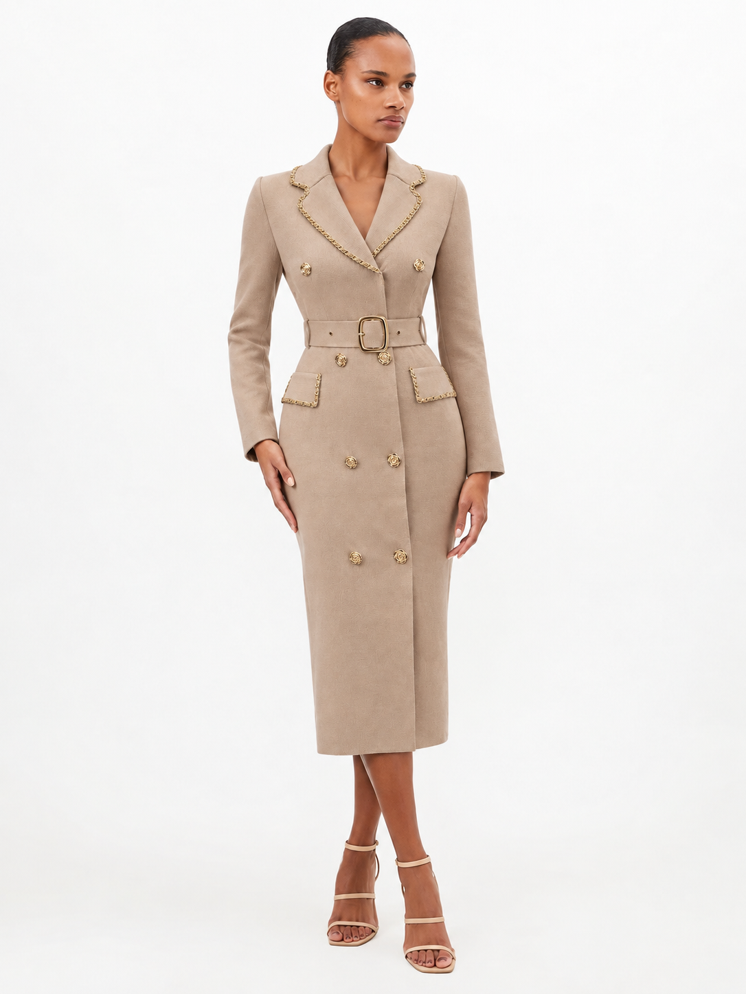Belted Wool Dress 6025, wholesale women's clothing Lebanon