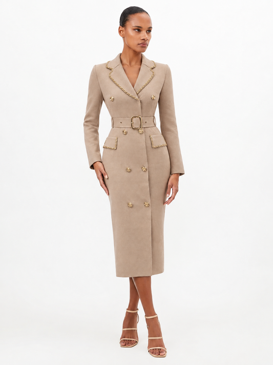 Belted Wool Dress 6025, wholesale women's clothing Lebanon