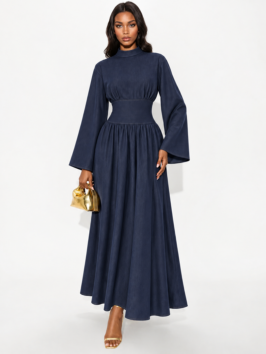 Belted Long Dress 5136, wholesale women's clothing Lebanon