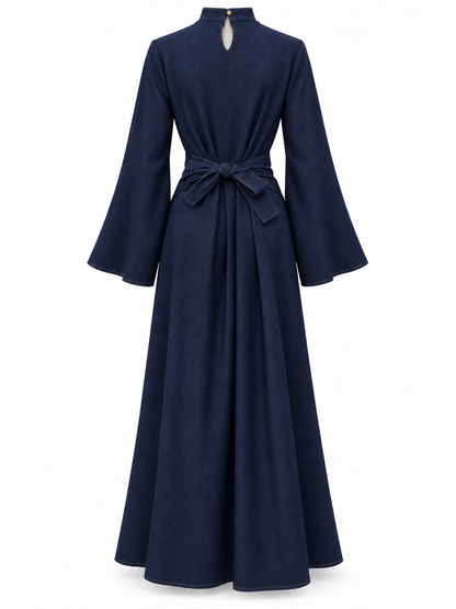 Belted Long Dress 5136